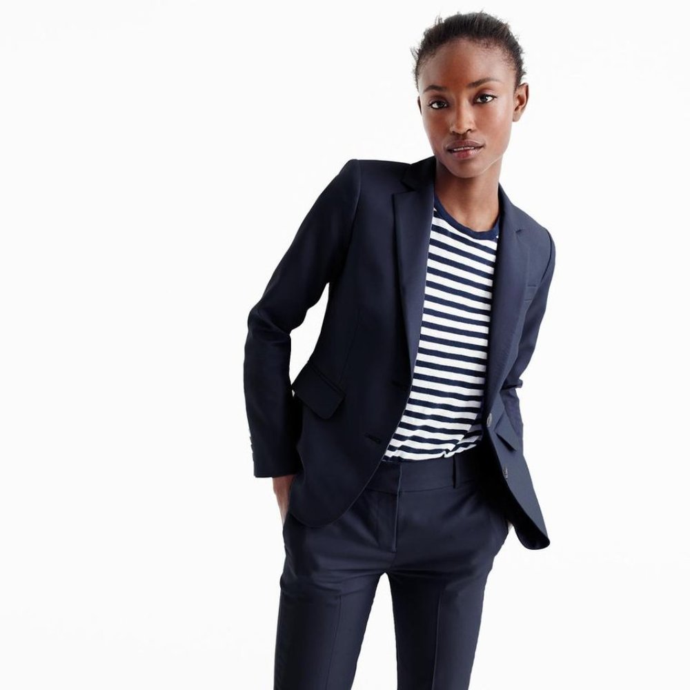 J. Crew Super 120's 100% Wool Navy Blazer